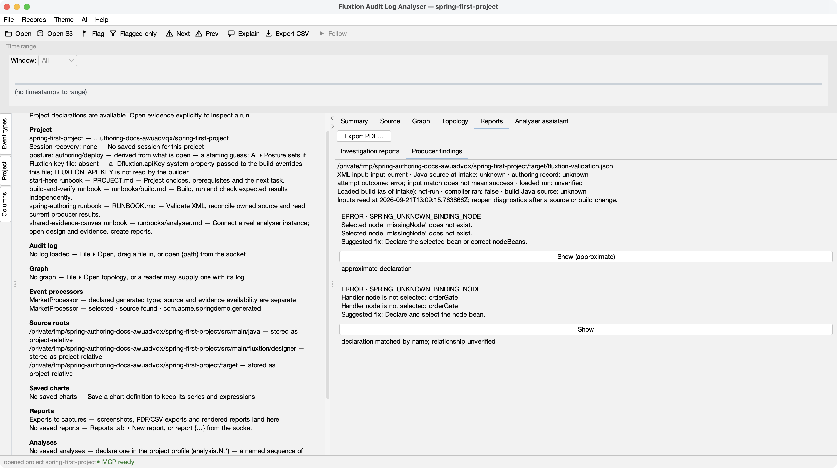 Real XML validation findings: missingNode does not exist and orderGate is no longer selected